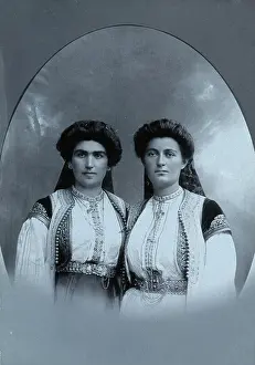 Blouse Prints: Two Montenegrin women wearing national dress, c1890s. Creator: Unknown