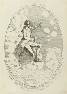 Montgolfier in the clouds. Constructing of air balloons , 1784 Montgolfier in the clouds. Constructing of air balloons , 1784