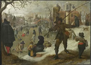 Winter Landscape Collection: The Month of January, c. 1618. Creator: Vrancx, Sebastiaen (1574-1647)