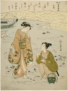 Harunobu Prints: The Third Month (Sangatsu), from the series Popular Versions of Immortal Poets in Four