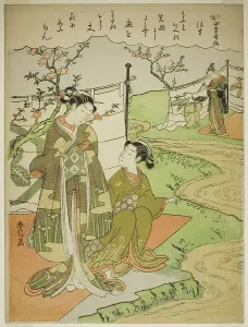 Harunobu Prints: The Third Month (Yayoi), from the series Popular Versions of Immortal Poets in Four