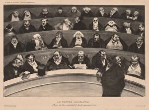 Honoredaumier Gallery: The Monthly Association (plate 18): The Legislative Belly, 1834. Creator: Honore Daumier