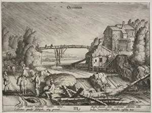 The Twelve Months: October. Creator: Jan van de Velde (Dutch, 1620-1662) The Twelve Months: October. Creator: Jan van de Velde (Dutch, 1620-1662)