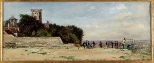 Canvasmaterial Prints: Top of Montmartre hill, with Solferino tower