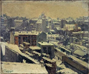 18th Arrondissement Prints: Montmartre under the snow (location of the new racecourse)