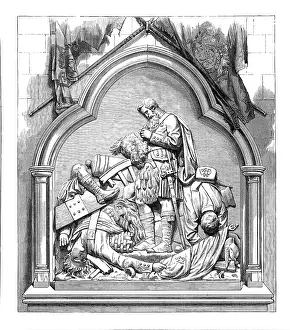 Royal Highland Prints: Monument to the 42nd Highlanders in Dunkeld Cathedral, 1874. Creator: Unknown