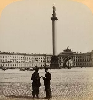 Sankt Peterburg Collection: Monument to Alexander I. Arch of Triumph, and the Staab Building, St. Petersburg, Russia, 1897