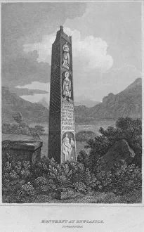 Monument at Bewcastle. Northumberland, 1814. Artist: John Greig Monument at Bewcastle. Northumberland, 1814. Artist: John Greig