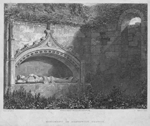 Edward Blore Prints: Monument in Borthwick Church, 1819. Creator: George Cooke