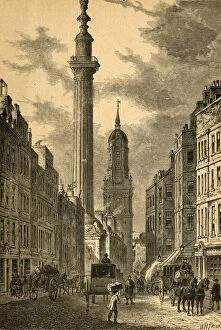 Sir Christopher Collection: The Monument and the Church of St. Magnus, about 1800, (1897). Creator: Unknown