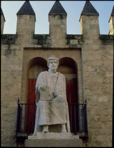 Spain Andalucía Prints: Monument in the city of Cordoba dedicated to Averroes (1126-1198), philosopher