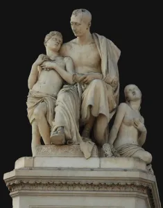 Demidov Prints: Monument to Count Nikolai Nikitich Demidov at the Piazza Demidoff in Florence