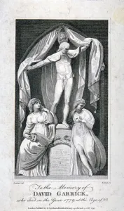 Webber Prints: Monument to David Garrick in the south transept of Westminster Abbey, London, 1797