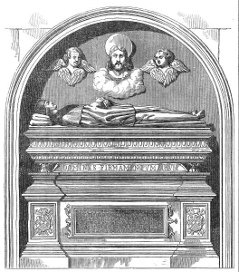 Ecclesiastical Prints: Monument to Dr. John Yonge, by Torrigiani, in the Rolls Chapel, 1860. Creator: Unknown