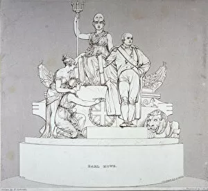 Britannia Collection: Monument to Earl Howe, sculpted by J Flaxman, St Pauls Cathedral, City of London, 1818