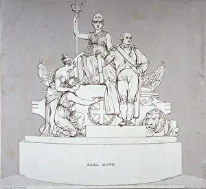 Admiral Earl Howe Collection: Monument to Earl Howe, sculpted by J Flaxman, St Pauls Cathedral, City of London, 1818