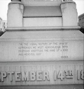 Prejudice Prints: One side of the monument erected to race prejudice