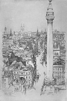 The Monument, Fish Street Hill, from the steeple of St. Magnus, c1903, (1903). Artist: Hedley Fitton