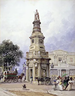 George Sidney Prints: Monument to George IV, Battle Bridge (now Kings Cross), London, 1835