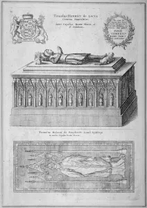 Monument of Henry de Lacy, Earl of Lincoln, in the old St Pauls Cathedral, City of London, 1656