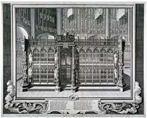 Monument to Henry VII and Queen Elizabeth in the kings chapel, Westminster Abbey, London, 1735