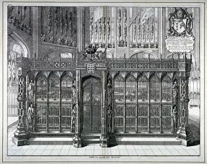 Henry Vii Gallery: Monument to Henry VII and Queen Elizabeth in the kings chapel, Westminster Abbey, London, 1665