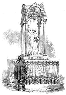 Wesley John Prints: Monument to John Wesley, to be erected at Epworth, 1856. Creator: Unknown