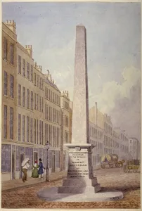 Fleet Street Prints: Monument at the junction of Farringdon Street and Fleet Street, City of London, 1833