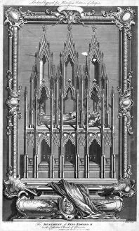 Images Dated 20th February 2007: The monument of King Edward II, in the Cathedral Church of Gloucester, 1787.Artist: Goldar