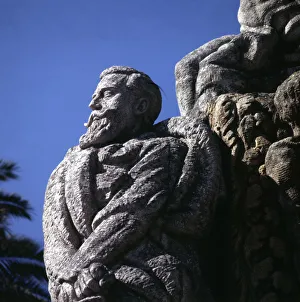 Manuel Prints: Monument in La Coruna dedicated to Manuel Curros Enriquez (1851-1908), Spanish poet