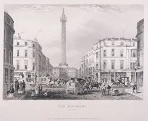 Crossroads Prints: Monument, London, c1850. Artist: J Hopkins