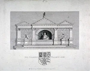 Jacob Fittler Prints: Monument to Sir Gilbert Talbot, Master of the Jewel House at the Tower of London, 1789