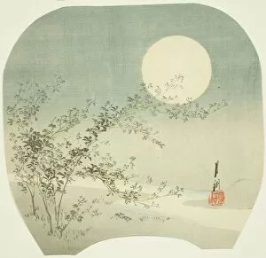 Stream Gallery: Full Moon and Autumn Flowers by the Stream, c. 1895. Creator: Ogata Gekko