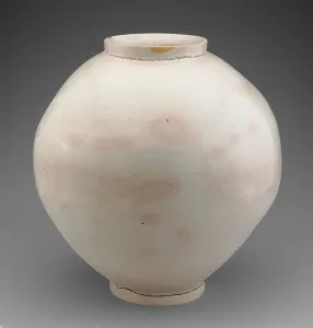 Grey Background Collection: Moon Jar, Korea, Joseon dynasty (1392-1910), 17th century. Creator: Unknown