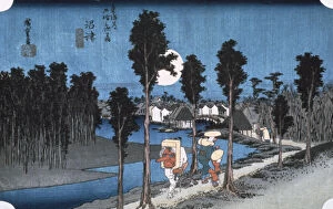 After Dark Gallery: Moon at Numazu, from 53 stations of Tokaido, 1832. Artist: Ando Hiroshige