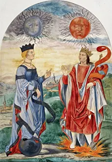 Heat Prints: A moon above a queen dressed in blue