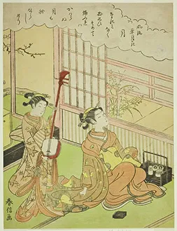 Harunobu Prints: The Moon (Tsuki), from the series Fashionable Scenes of Snow