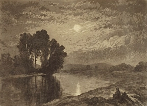 Moonlit Prints: Moonlight on the Androscoggin, c1860-1920. Creator: John Henry Hill