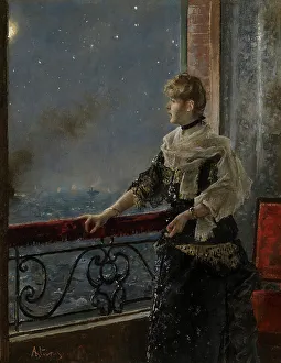 Clark Art Institute Prints: Moonlight (Au Clair De La Lune), c1885. Creator: Alfred Stevens