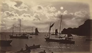 Images Dated 29th March 2021: Moonlight Effect-Bay of Panama, 1877. Creator: Eadweard J Muybridge