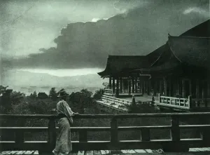 In Lotus Land Japan Prints: Moonlight at Kiyomizu-Dera, 1910. Creator: Herbert Ponting