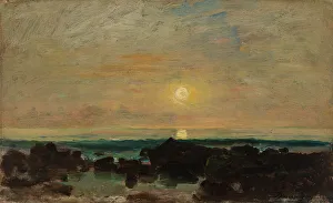Daubigny Charles Francois Prints: Moonlight by the Sea, 1840-1878. Creator: Charles Francois Daubigny