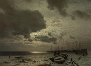 Beached Prints: Moonlight in Winter, c1870-1920. Creator: Louis Douzette