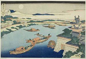 Rooftop Gallery: Moonlight on the Yodo River (Yodogawa), from the series 'Snow, Moon and Flowers