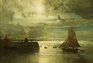 Harbour Front Prints: Moonlit Landscape, 1878. Creator: Alfred Wahlberg