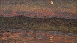Natural Setting Prints: Moonlit Landscape, 1901. Creator: Herman Norrman