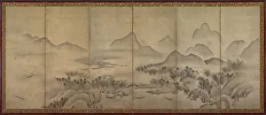 Muromachi Period Prints: Moonlit Landscape, late 1500s. Creator: Unknown