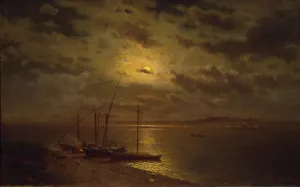 Moon Light Prints: Moonlit Night, 1870s. Artist: Kamenev, Lev Lyvovich (1833-1886)