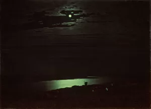 Arkhip Ivanovich 1842 1910 Gallery: Moonlit Night on the Dniepr, 1880. Artist: Kuindzhi, Arkhip Ivanovich (1842-1910)