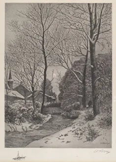 Moonlit Stroll in Winter, c. 1880s. Creator: Unknown
